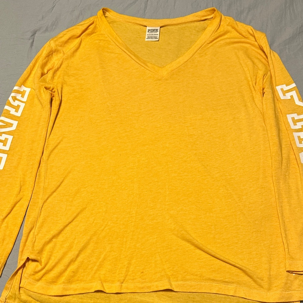 PINK Victoria's Secret V-Neck Top in Yellow